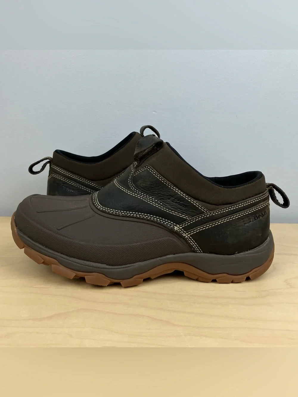 L.L. Bean Men’s Size 10.0 M Storm Chaser Low Slip On Brown Leather Duck Boots